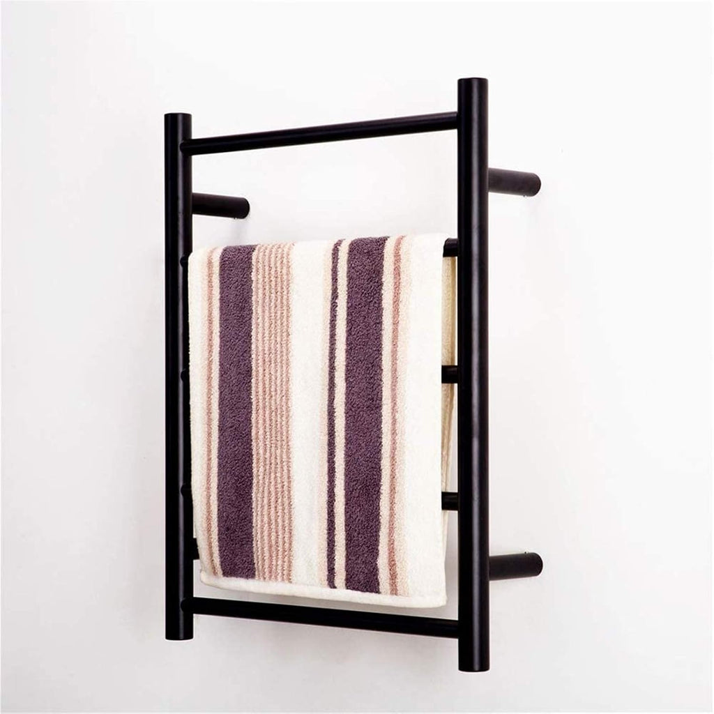 Towel Warmer, Electric Towel Warmer, Towel Drying Rack, Matte Black Heated Round Tube Stainless Steel Bath Towel Bar,Open Wire,Bath Towel Dryer