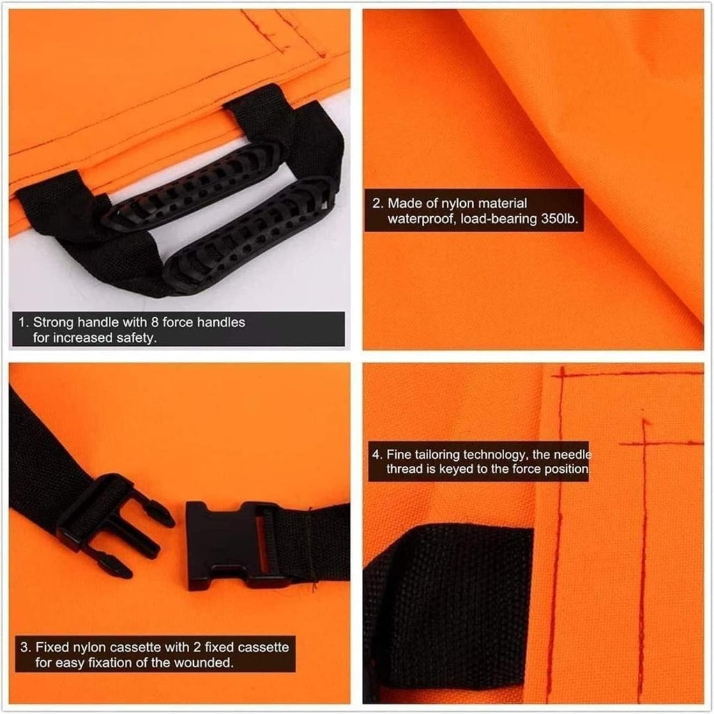 Portable Stretcher, 8 Handles Soft Folding First Aid Stretcher, Waterproof Soft Stretcher, for Hospital Sports Venues Ambulance, Medical Stretcher Disability,Orange