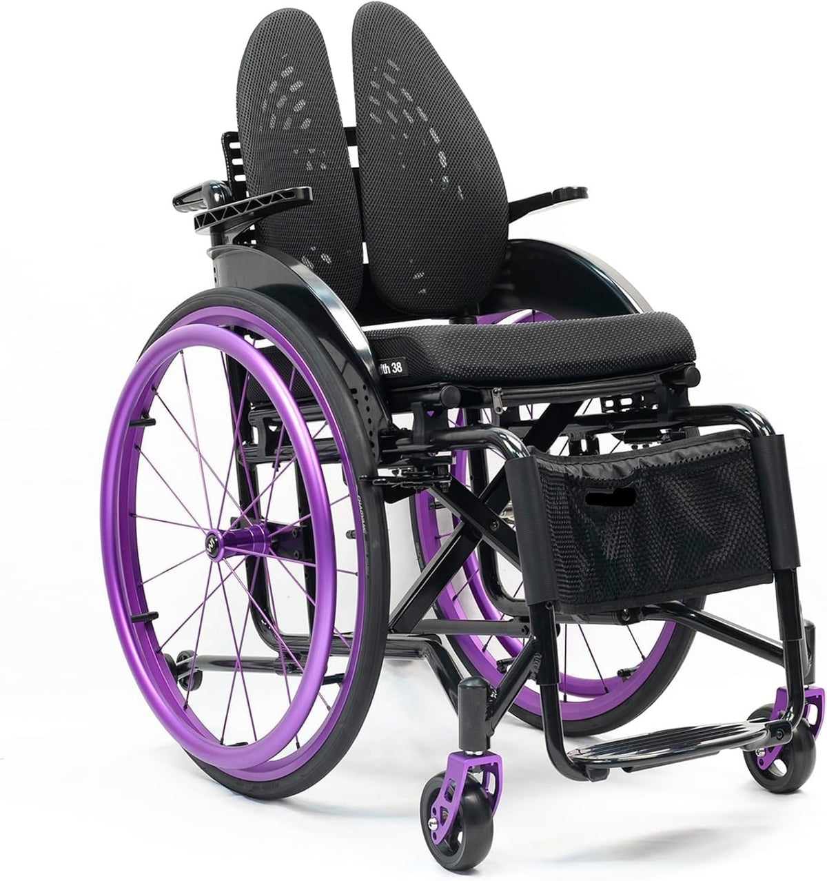 Lightweight Sports Wheelchair,Self-propelled Manual Wheelchairs,Folding All-Terrain Ultra Wheelchair,Aluminum Alloy Wheelchair,Lightweight Wheel Chair for Adults,Quick Release Rear Wheels(38cm/15in)