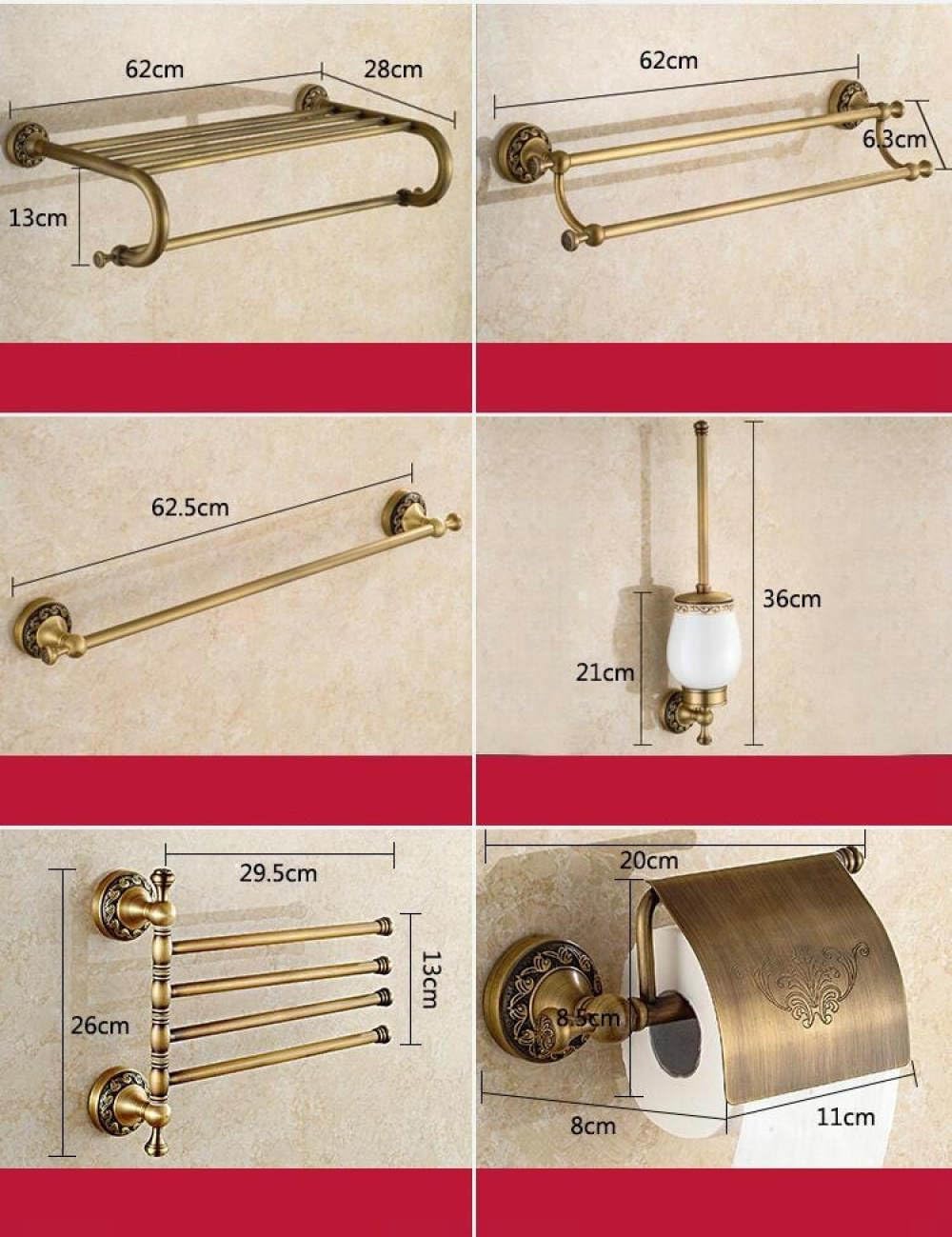 Antique Brushed Copper Carved Base Bathroom Accessories Bath Towel Shelf Towel Bar Paper Holder Cloth Hook,Towel Racks