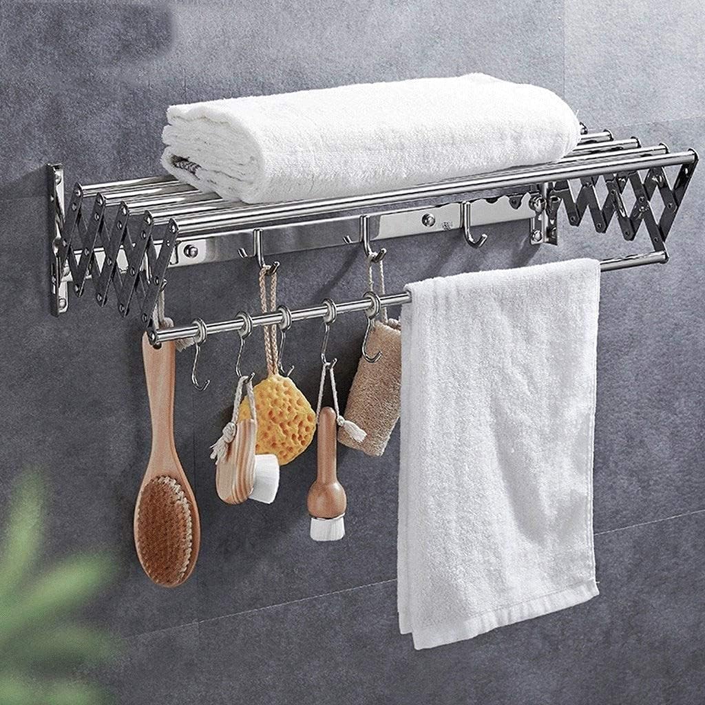 Bath Towel Rack Bar Dryer Folding Clothes 7 Rods Collapsible Washing Line/60Cm/23.6In
