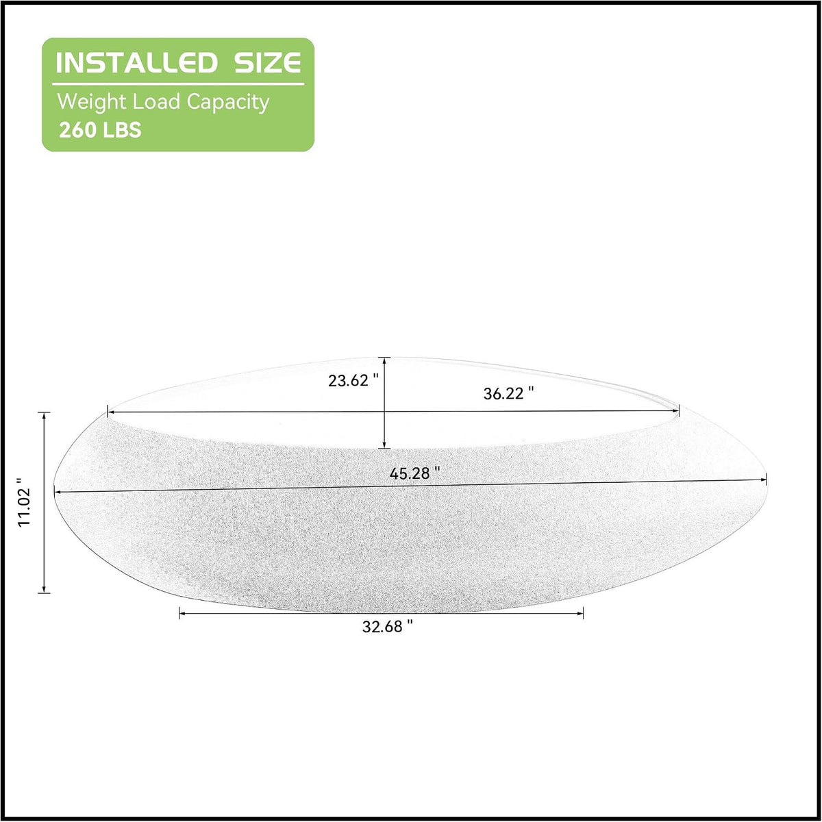 45.28' Oval Coffee Table, Modern Faux Stone Circle Center Tables Accent Drum End Side Table for Living Room, No Installation Required,Black