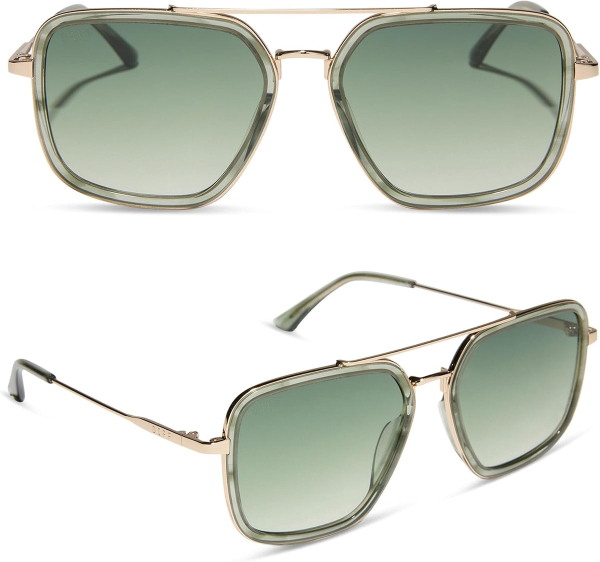 DIFF Jordan Designer Navigator Sunglasses for Women | 100% UVA/UVB Protection | Solid Frames