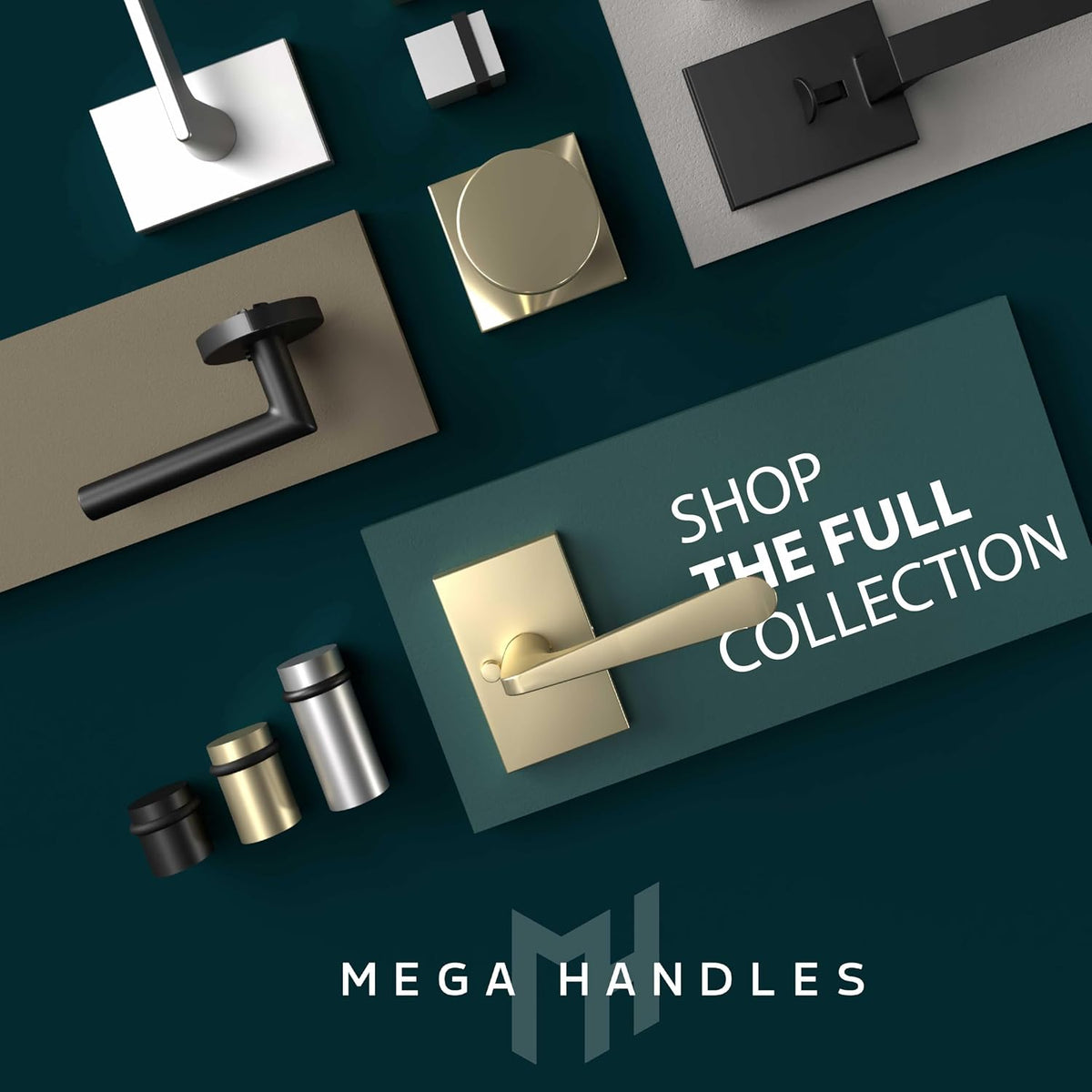 Mega Handles Buena Dummy Door Knob - 6 Pack Heavy Duty Gold Door Knob, Non-Turning Dummy Door Knobs for Hallway Closet & French Doors, Single Side, Fits All Standard Door Sizes - Satin Brass