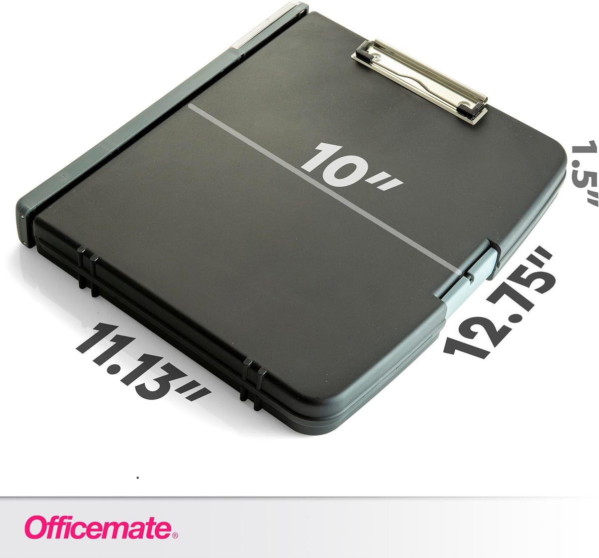 Officemate Ringbinder Clipboard Storage Box, Charcoal (83309), 13' x 10.8' x 2' (Pack of 12)