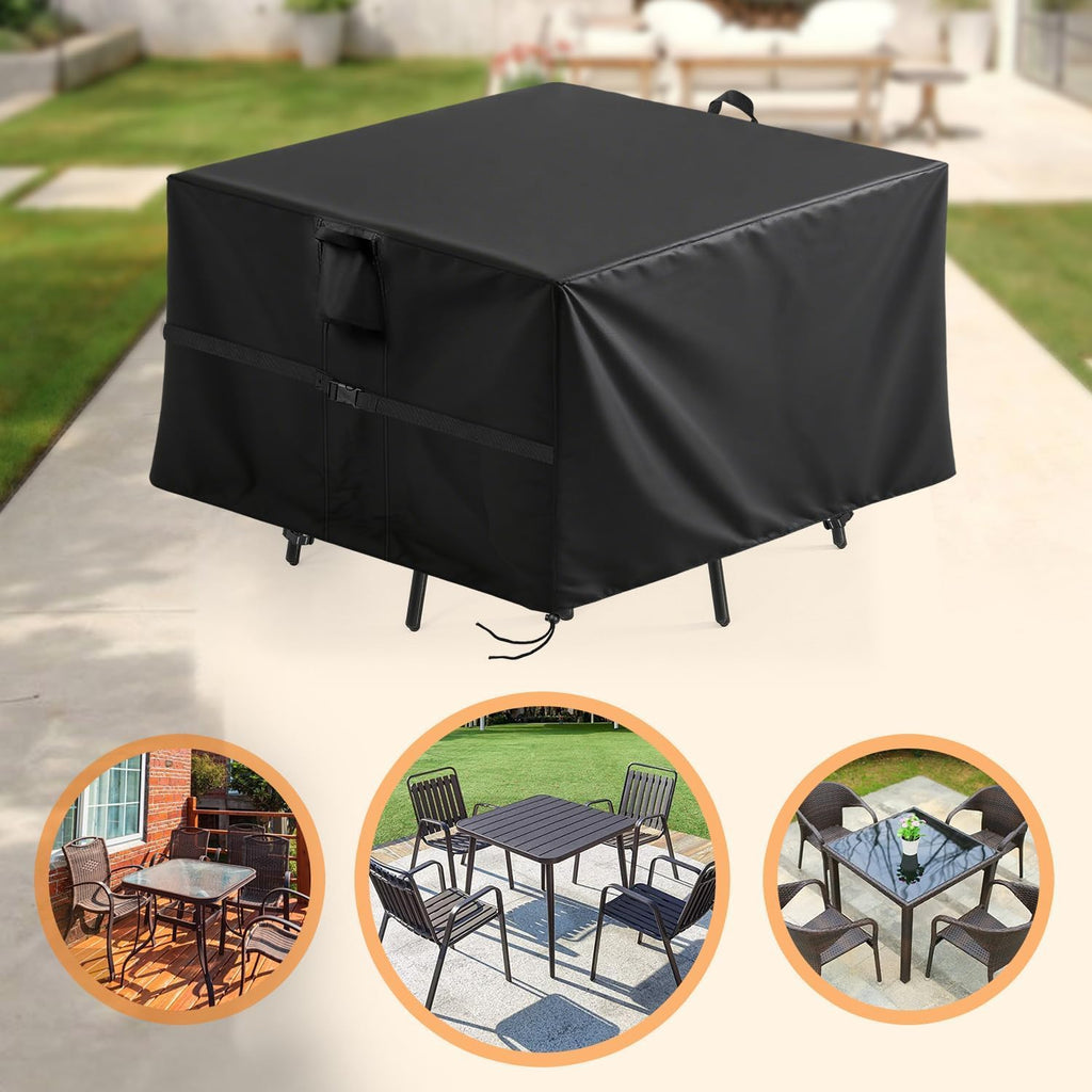 Outdoor Square Table Cover 108Inch,Waterproof Patio Square Furniture Covers,Heavy Duty Outside Squares Furniture Cover - 108 x 108 x 34 Inch