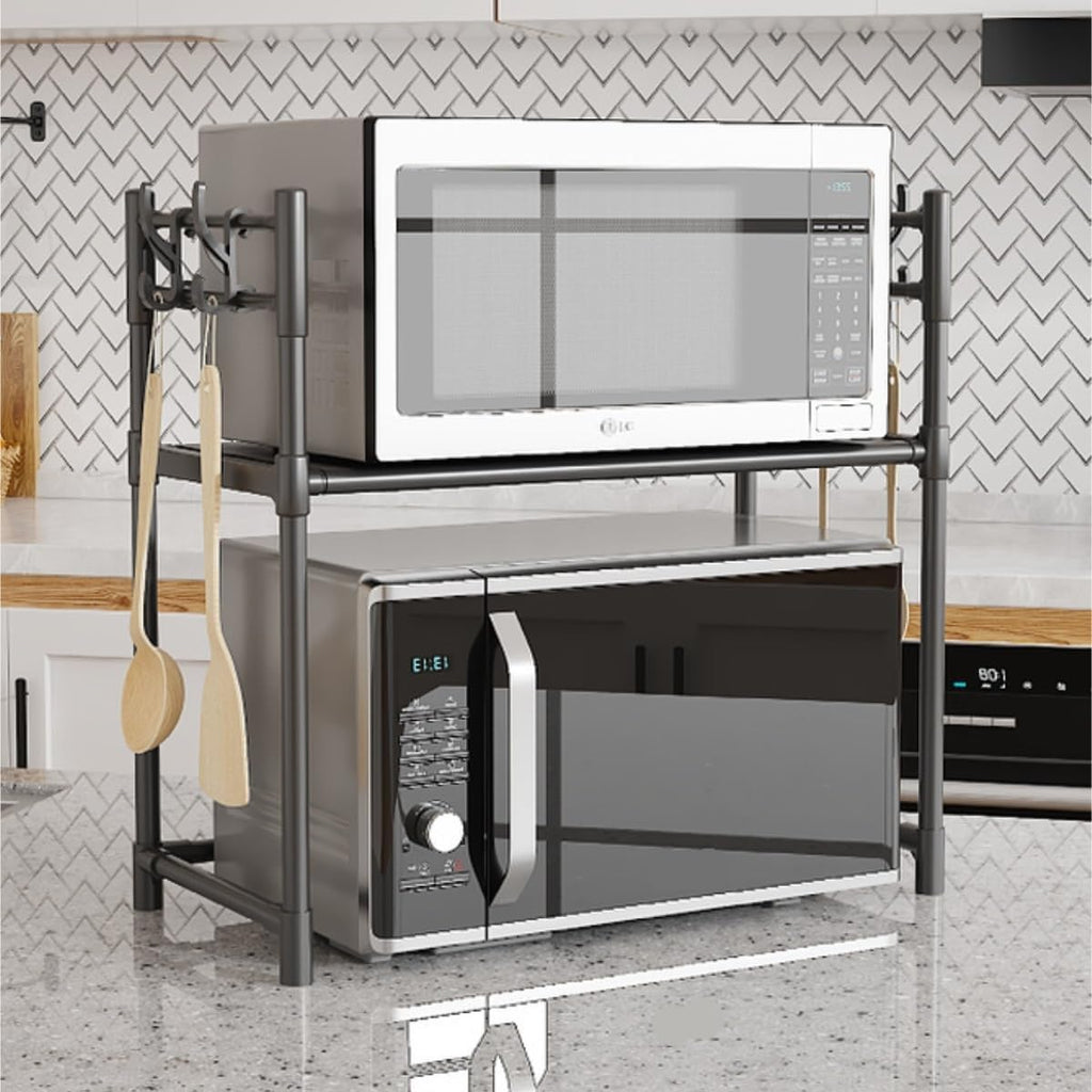 Microwave Stand Adjustable Retractable Microwave Oven Stand Kitchen Counter Rack Countertop Multi-Layer Storage Storage(50cm)
