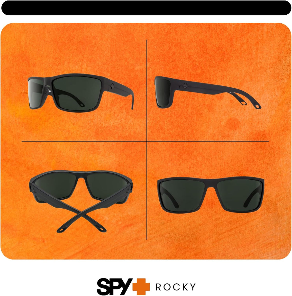 Spy Rocky 62MM Cylindrical Shield Sunglasses for Men +BUNDLE with ACCESSORY EYEWEAR KIT