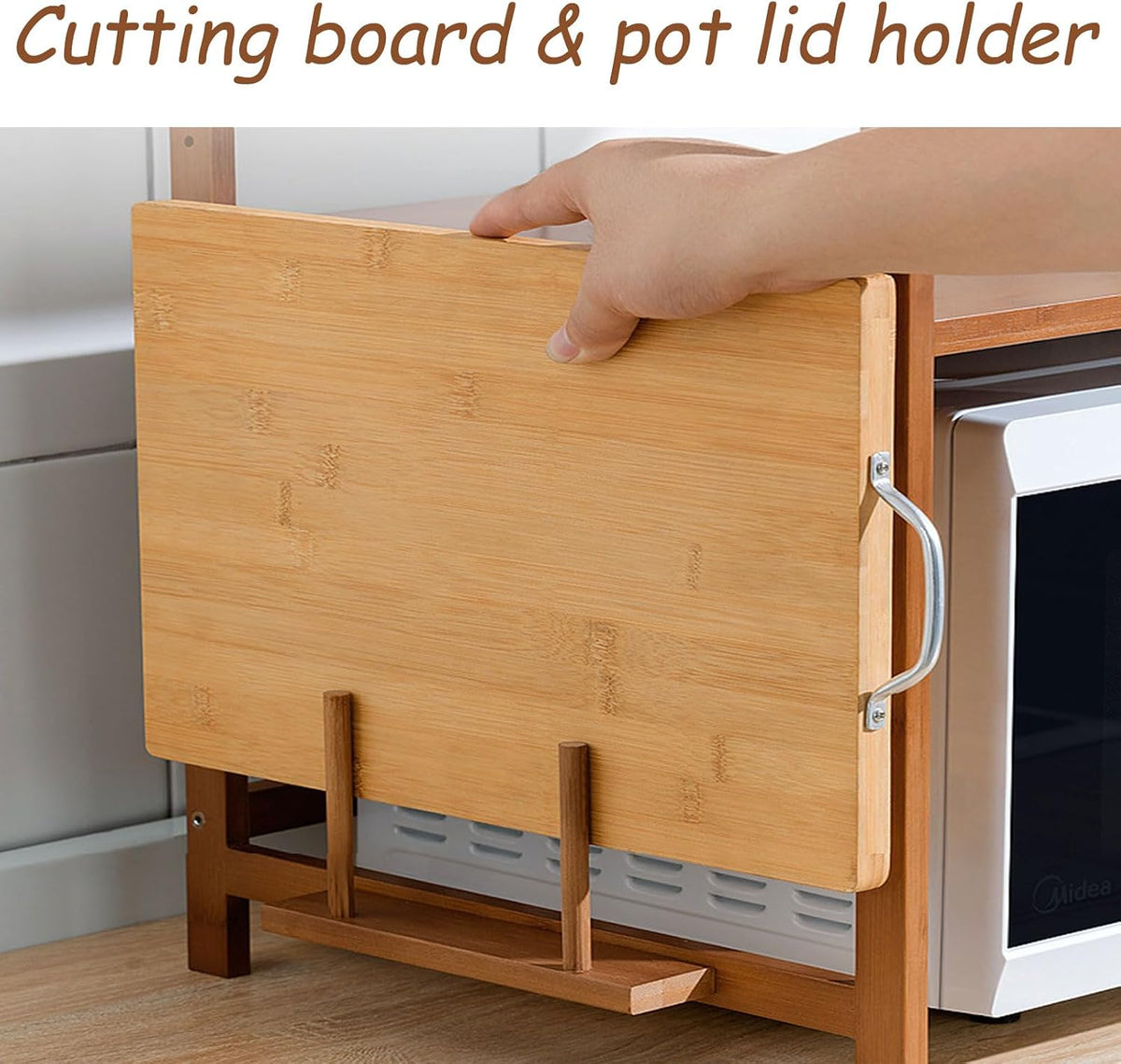 Microwave Oven Rack,Tier Wooden Microwave Oven Rack - High Capacity Kitchen Countertop Organizer for Toaster & Spices - Perfect Storage Solution for Home & Office Use
