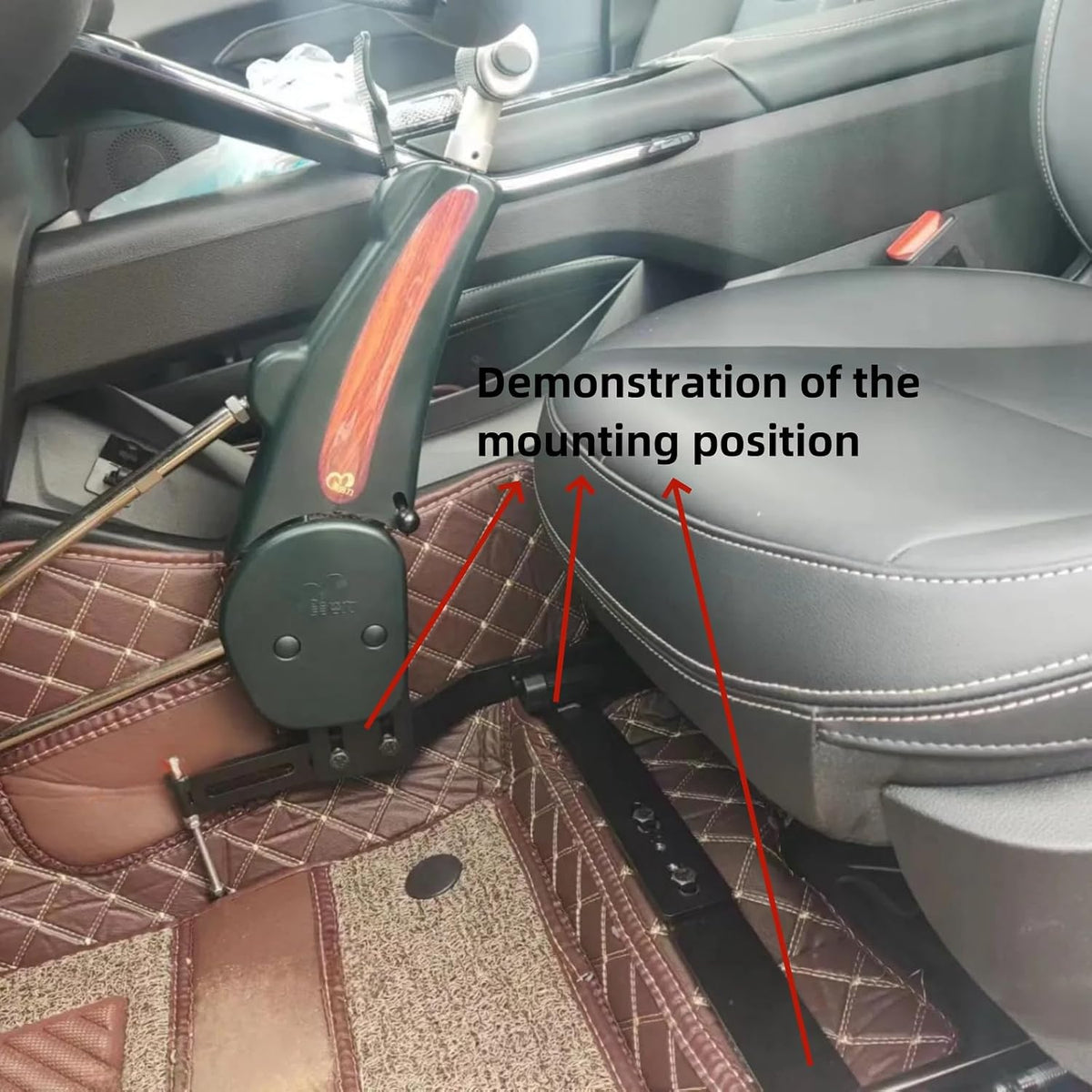 YANGG Hand Controls Driving Car Feet Disabled Handicap Aid Equipment Handle Driver Help Gas/Brake Pedals Assist Device Kit with Steering Wheel Spinners All Steel Main Body (Improved Style)