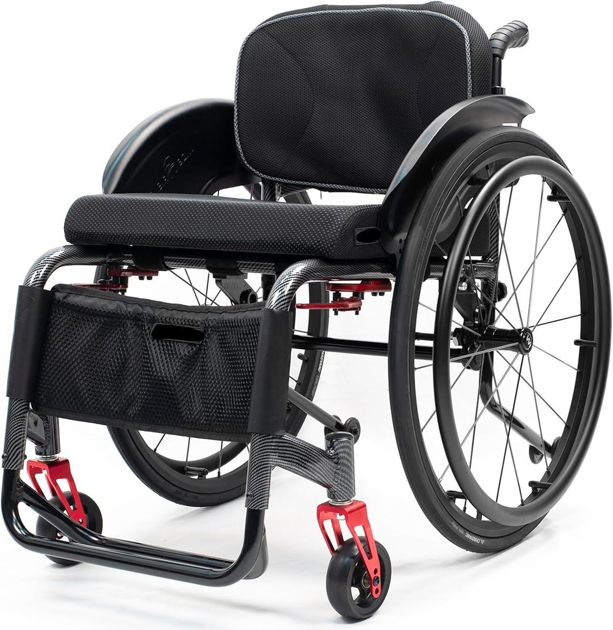 Aluminium Sports Wheelchair,Ultralight Transit Travel Wheelchair,Lightweight Transport Wheelchair,Portable Fast Self-Propelled Wheelchair,Quick Releasefor Rear Wheel,Manual Brake,Storage Bag(43cm/17in