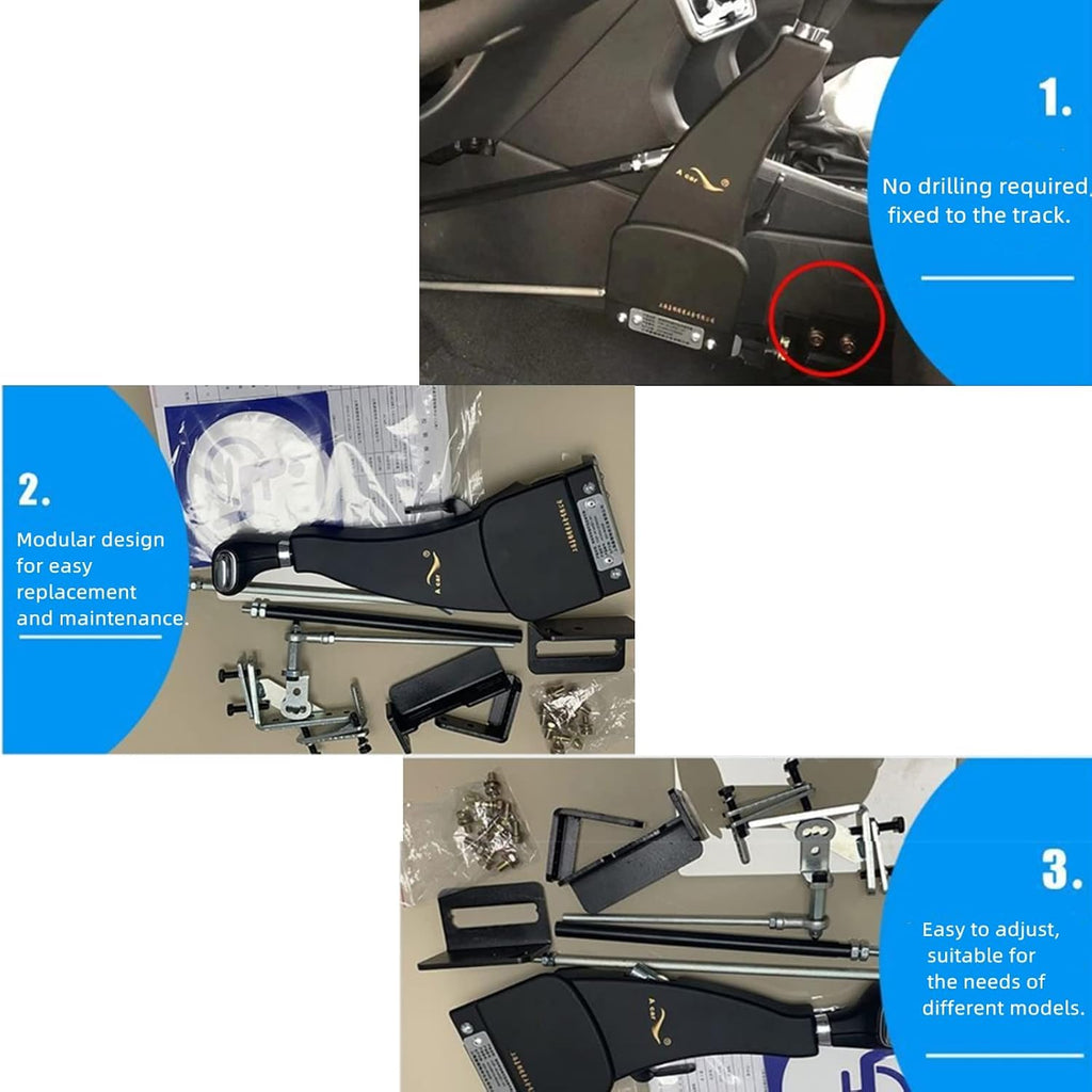 YANGG Hand Controls Driving Car Feet Disabled Handicap Aid Equipment Handle Driver Help Gas/Brake Pedals Assist Device Kit with Steering Wheel Spinners All Steel Main Body (Enhanced Type)
