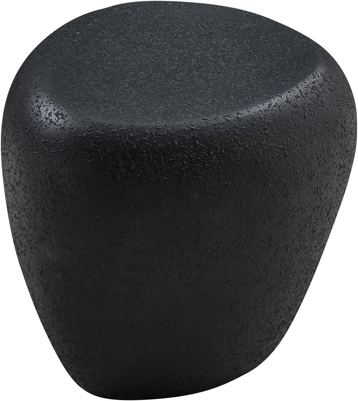 19.29'' Faux Stone Side Table End Table for Living Room, Modern Contemporary Style, Fiberglass Material & Grainy Stone Paint, No Assembly, Black