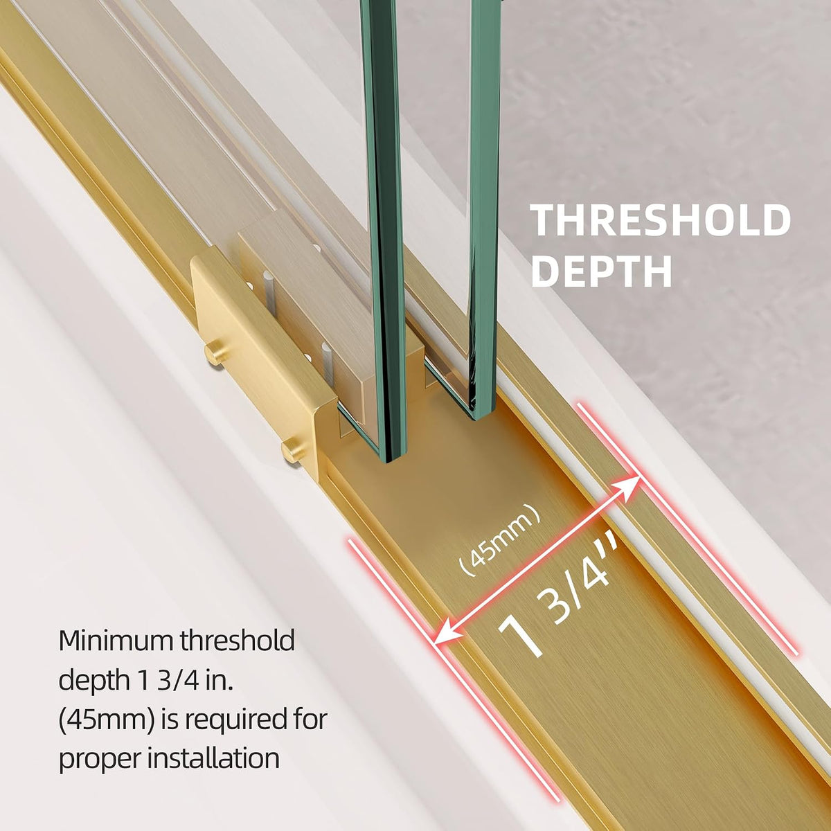 Shower Door 68-72 in. W x 75 in. H Double Sliding Semi-Frameless Glass Shower Doors for Bathroom 1/4 inch Clear Tempered Glass Door for Walk-in Shower Brushed Gold Harewares