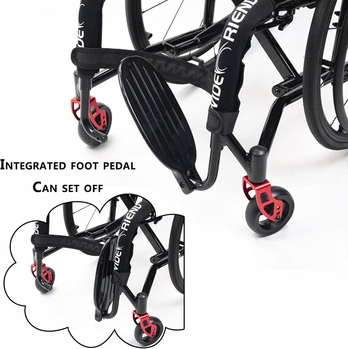 Lightweight Sports Wheelchair,Portable Transport Wheelchair,Aluminium Wheelchair,Mute Wheelchair,Handbrakes Quick Release Rear Wheels & Anti-Tip Wheels,for Teenagers,Adults,Seniors(Black,Seat width 40