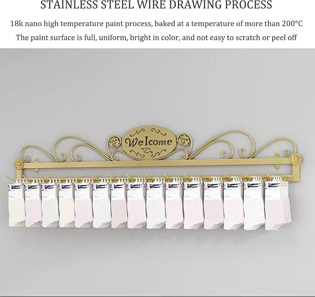 Wall-Mounted Socks Storage Organizer Display Stand,Modern Metal Retail Store Earring Holder Hanging Jewelry Rack,Closet Storage Metal Necklace Hooks Keyring Hats Craft Toys Show Rack