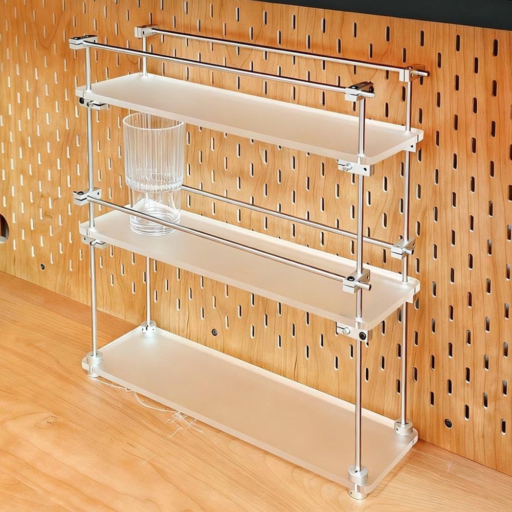 Three-Tier Coffee Cup Countertop Storage Rack, Modern Acrylic Kitchen Countertop Organizer, Vanity And Cosmetic Storage Rack, Bathroom Storage And Organizing Rack