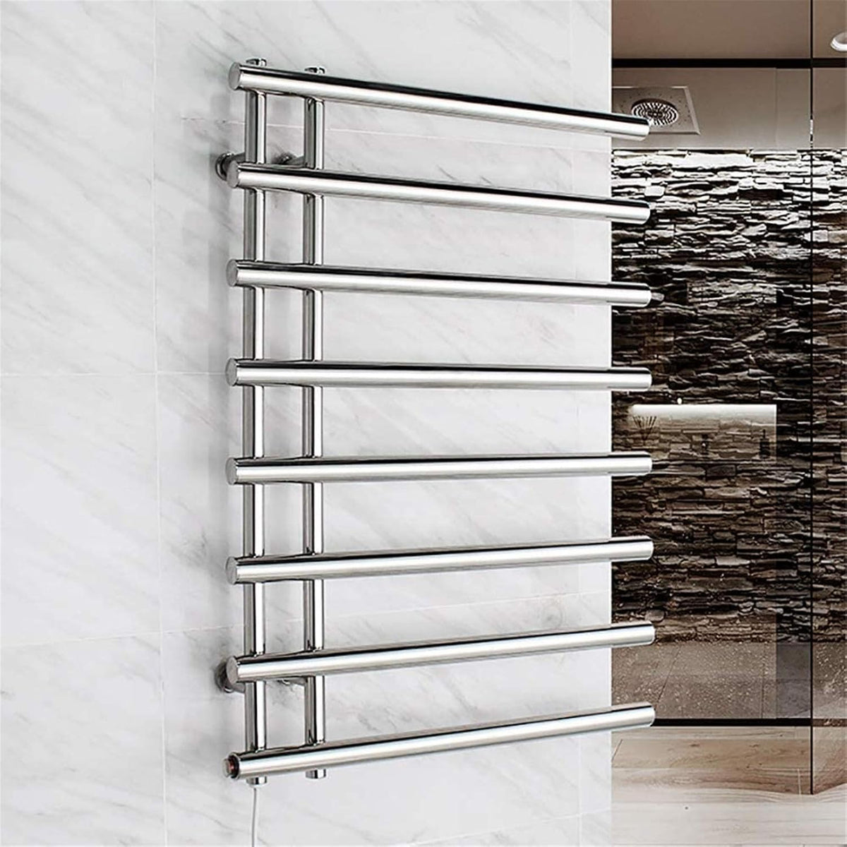 Towel Warmer,Electric Towel Warmer Rack Stainless Steel 4+4 Heated Bars Towel Drying Rack Heated,Concealed,Bath Towel Dryer, Surfacemounted