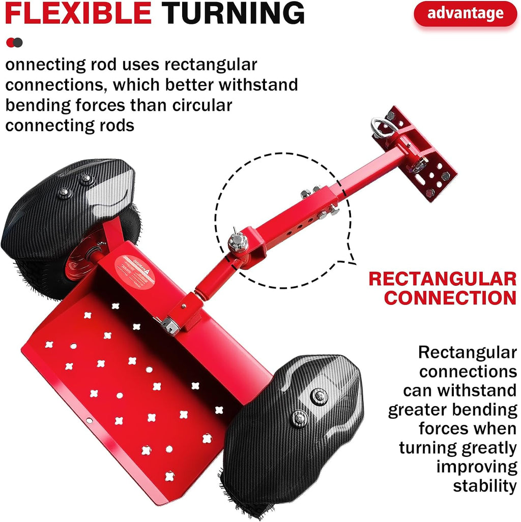 CCLINK Wheels Lawn Mower Sulky Thickened Vacuum Wheels Red Heavy Steel Anti Slip and Anti Rust Specially for Lawn Maintenance and Gardening Operations Quick Weed Removal