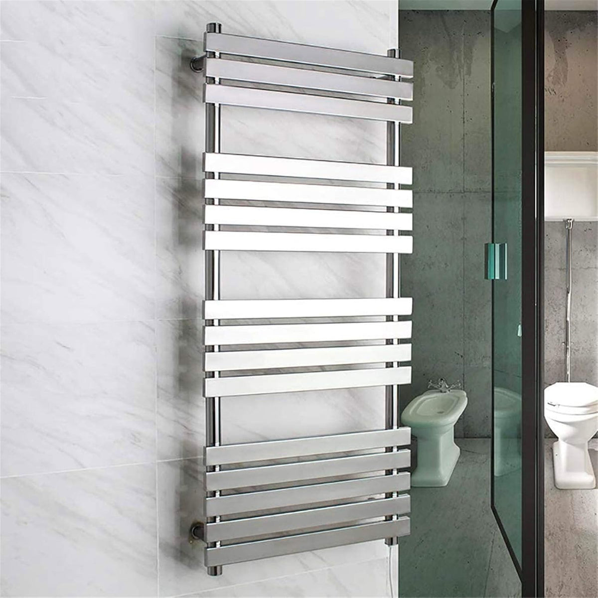 Towel Warmer,Wall Mounted Towel Warmer Electric Heated Drying Racks for Bathroom Stainless Steel 16 Bars Polished 88 Watt,Bath Towel Dryer