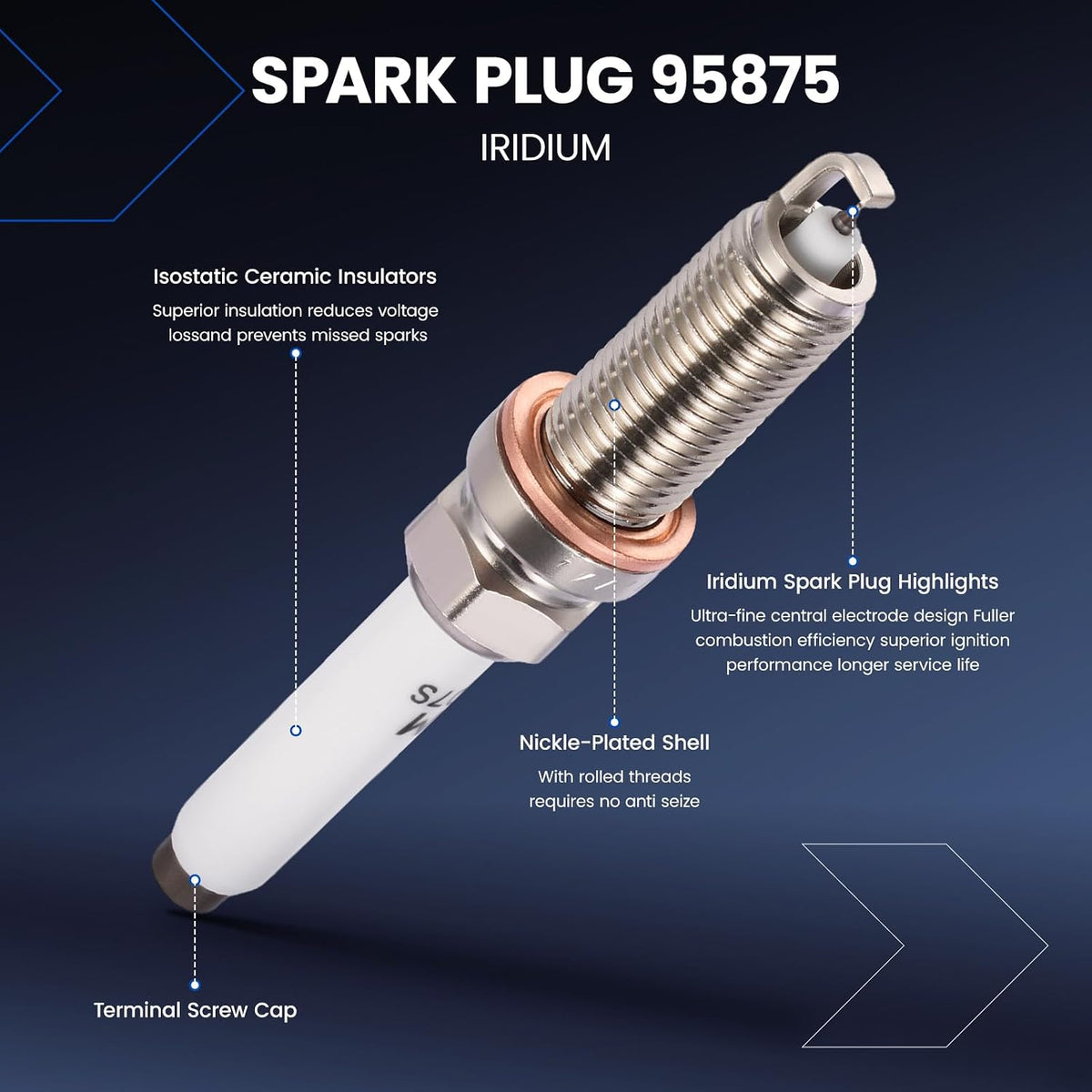 Ignition Coils UF741 & Spark Plugs 95875 Fit for Mercedes-Benz C300 C350 E300 E350 E400 2012-2014 3.5L V6 - Replaces 2769060501, 2769063700 (6PCS)