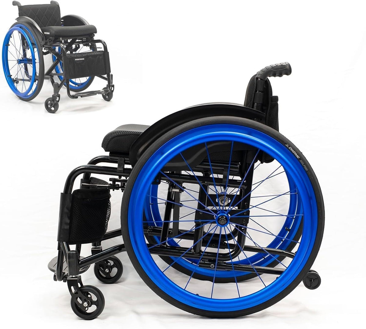 Folding Wheelchair For Adults,Folding Transport Wheelchairs,Lightweight Sport Wheelchair,Aluminum Alloy Wheelchair,Self-Propelled Wheelchairs,Park & Brake Anti Tipper(Size:Seat width 38cm/14.9in,Color