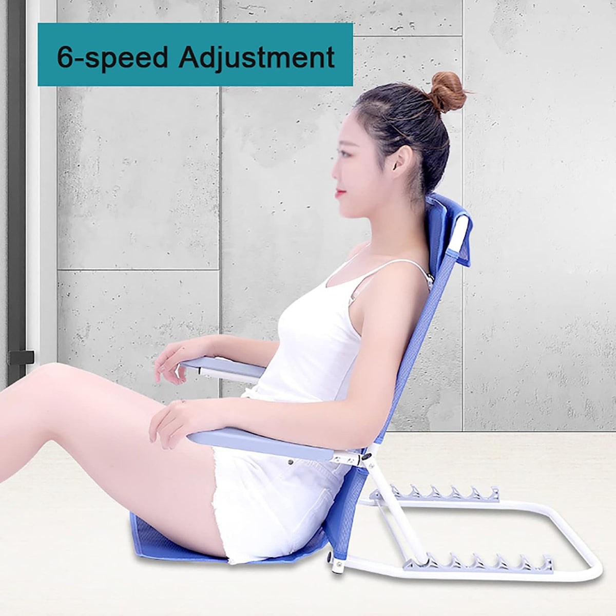 Bed Back Rest, Backrest For Bed, Adjustable Angle, Mobility Disability Support Aid, Sit Up Or Reclined Position, Includes Head Pillow, Read, Eat, Watch TV In Bed, For Eldery, Disabled, & Injured,Blue