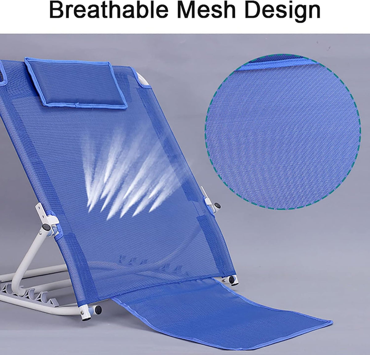 Bed Back Rest, Backrest For Bed, Adjustable Angle, Mobility Disability Support Aid, Sit Up Or Reclined Position, Includes Head Pillow, Read, Eat, Watch TV In Bed, For Eldery, Disabled, & Injured,Blue