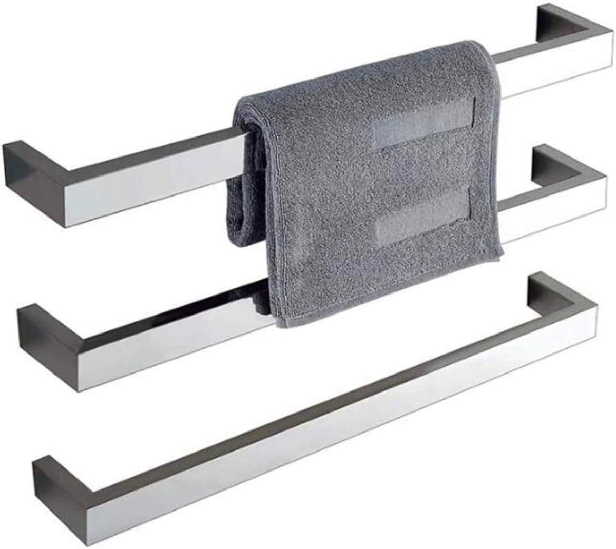 Towel Warmer/Towel Warmer, 304 Stainless Steel Towel Warmer, WallMounted Towel Dryer Brushed Nickel Towel Rack with 3 Bars 26W, IP56 Waterproof Suitable for Bathroom,Roundtube,Bath Towel Dryer