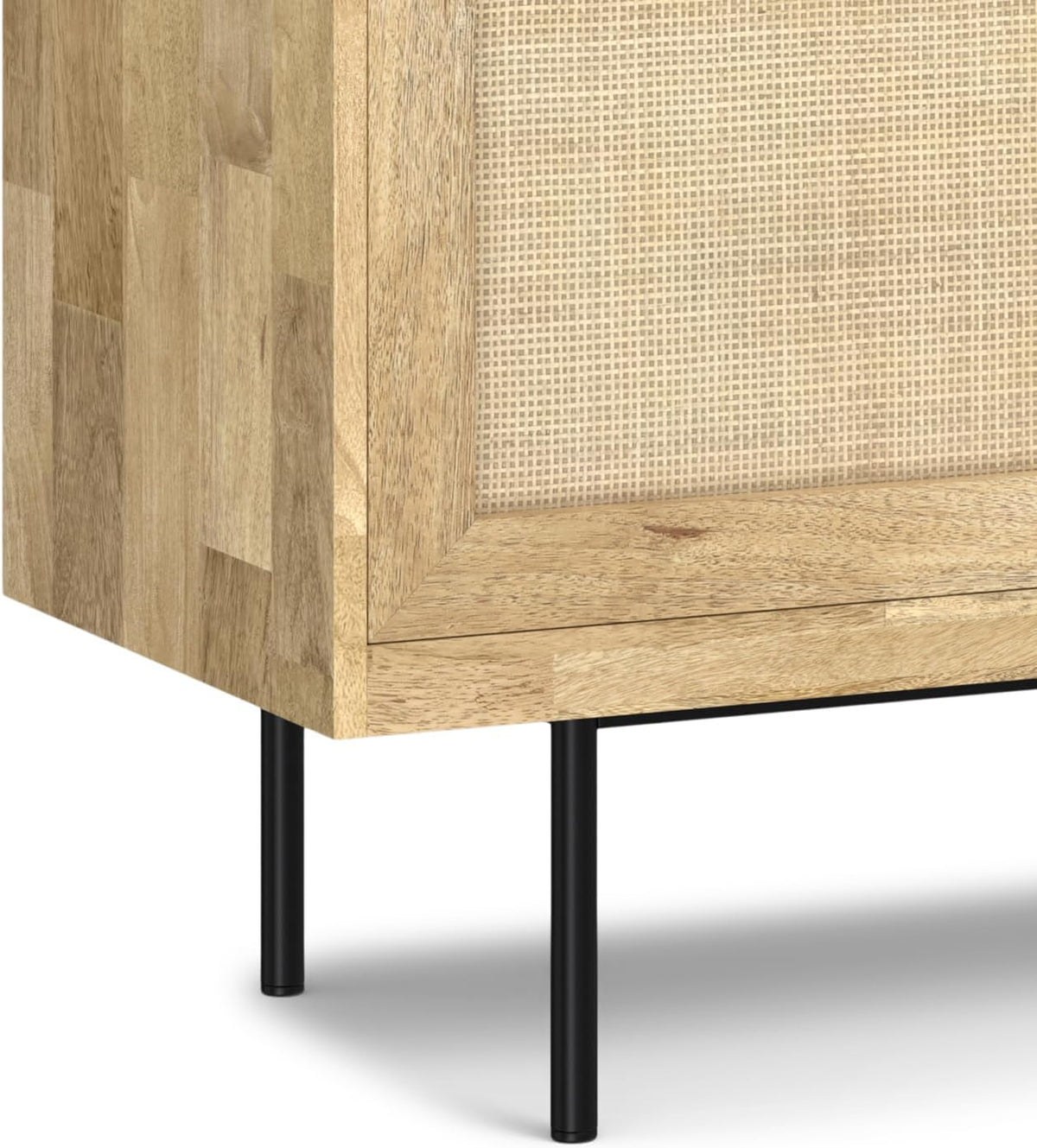 SIMPLIHOME Reeves 57 inch x 18 inch Rectangle Contemporary Modern Sideboard Buffet in Natural for The Dining Room and Kitchen