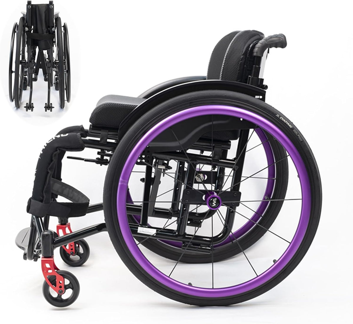 Folding Sports Portable Wheelchairs,Transport Wheelchair,Manual Wheelchair,Aluminum Alloy Wheelchair,Lightweight Wheel Chair For Adults,Quick Release Rear Wheels,Anti-Tip Wheels(Size:Seat width 36cm/1