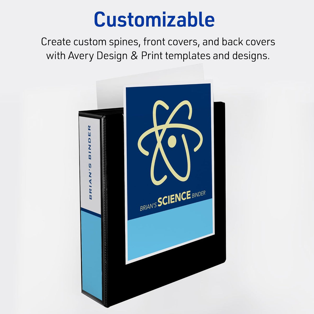 Avery Durable View 3 Ring Binders, 2' One Touch Slant Rings, 530 Sheet Capacity, 2.8' Wide Spine, Holds 8-1/2' x 11' Paper, Great for School Office Organization with Pockets, White (12-Pack of 17032)