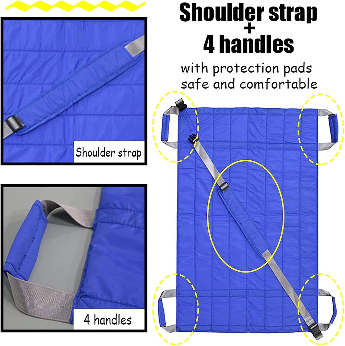 Positioning Bed Pad Patient Repositioning Slide Draw Sheet with Handles Disability Aids for Hospital Bedridden Lift Moving Patient Elderly Seniors Turner Transfer Sling Home Nursing