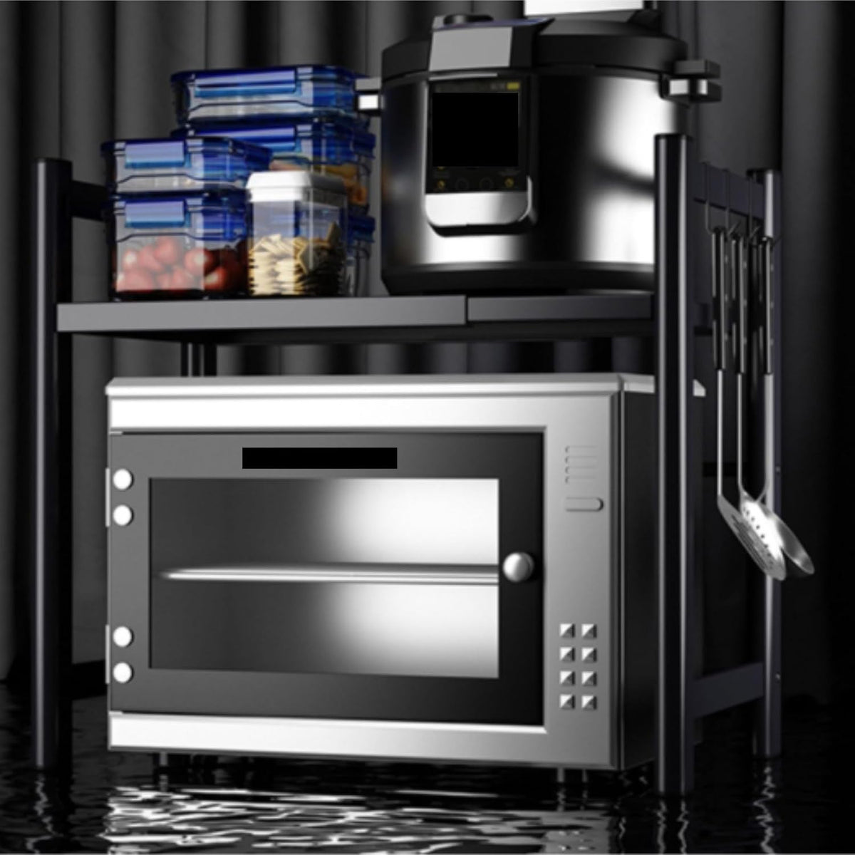 Microwave Stand Microwave Oven Rack Kitchen Counter Top Shelf 2 Tier for Spice Storage