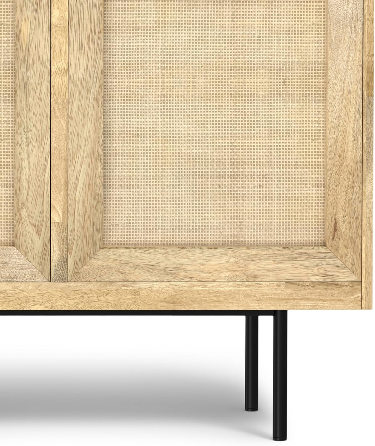 SIMPLIHOME Reeves 57 inch x 18 inch Rectangle Contemporary Modern Sideboard Buffet in Natural for The Dining Room and Kitchen