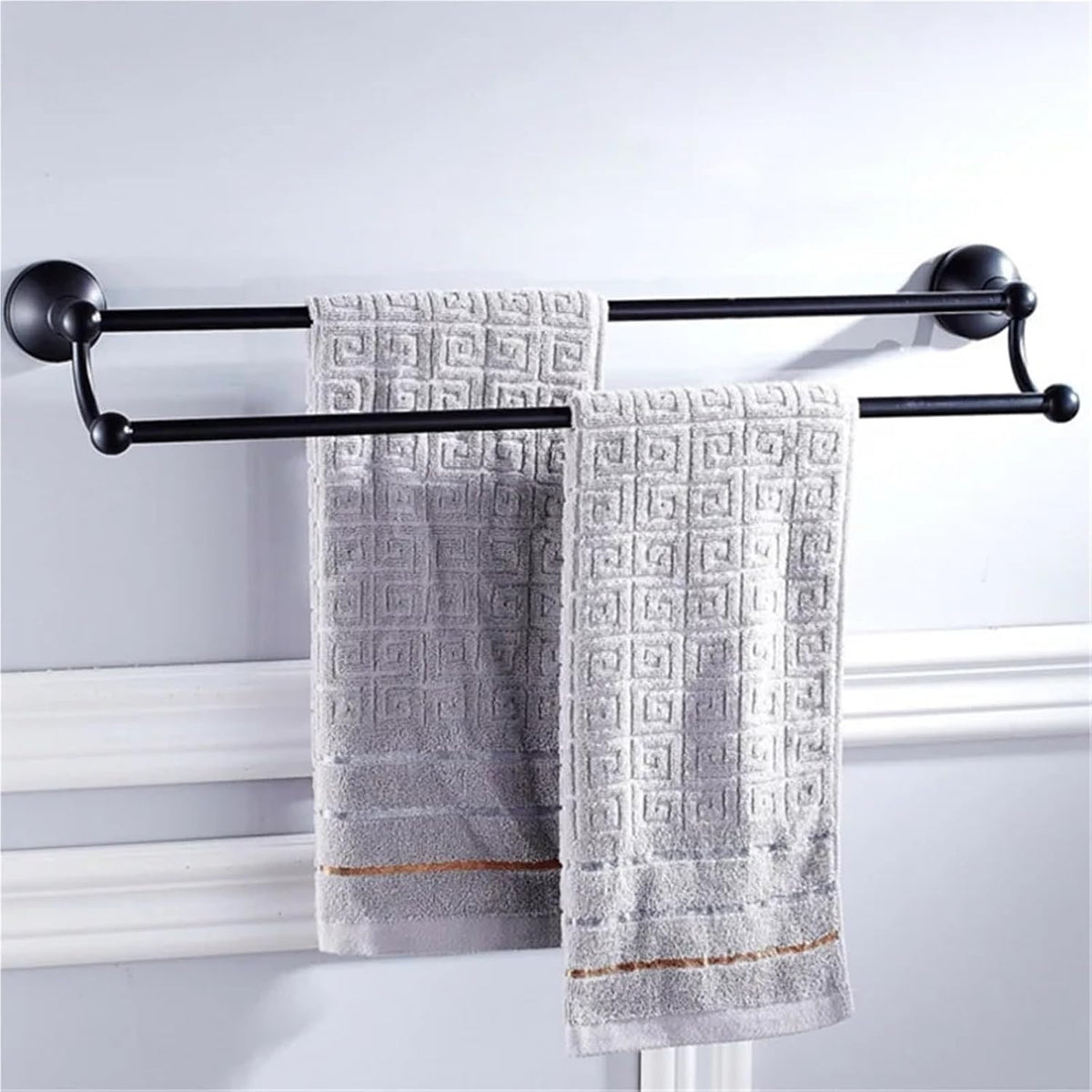 Black Brass Bathroom Accessories Hardware Set Towel Bar Rail Rack Toilet Paper Holder Shower Soap Dish(30cm)