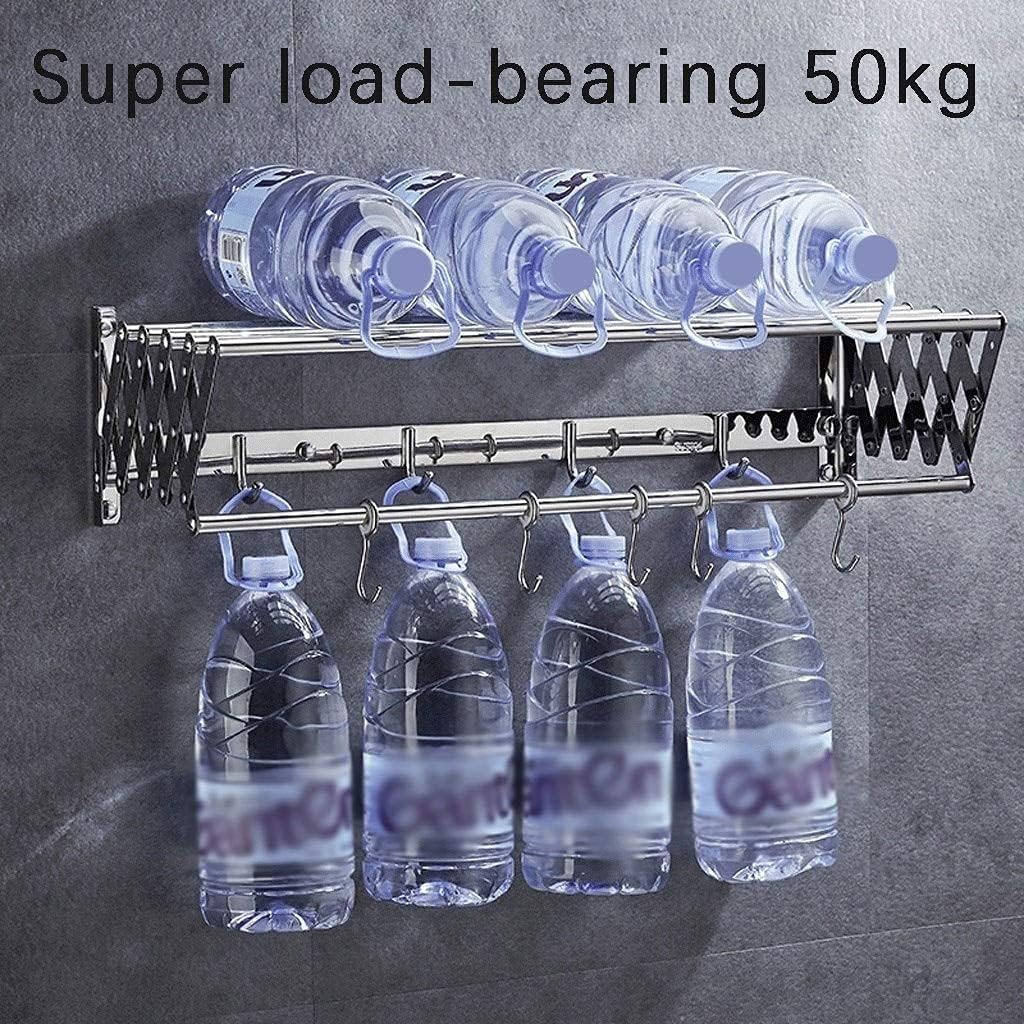 Bath Towel Rack Bar Dryer Folding Clothes 7 Rods Collapsible Washing Line/60Cm/23.6In