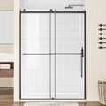 Bathbliss Frameless Sliding Shower Door, 54' W×76' H Matte Black Shower Glass Door, 5/16'(8mm) Clear Tempered Glass with Easy-Clean Coating and Towel Holder