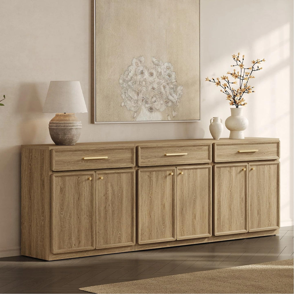 SICOTAS Buffet Cabinet with Storage Tall Modern Accent Storage Cabinet with Doors and Shelves 30 inch Wide Wooden Sideboard Credenza Buffets Console Table Coffee Bar for Kitchen Dining Living Room