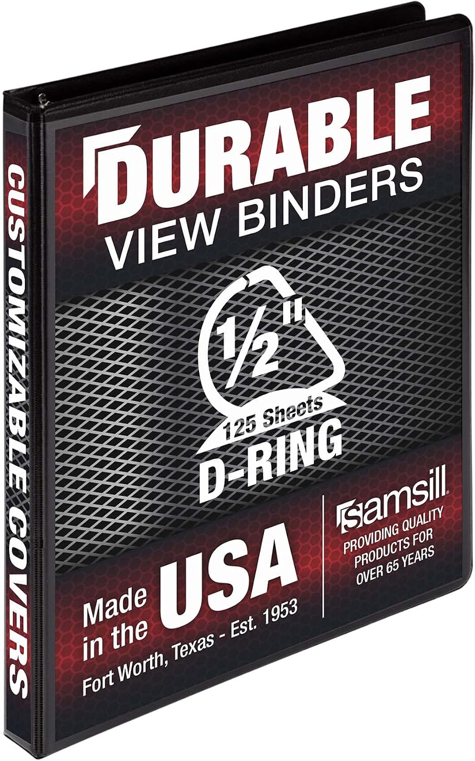 Samsill Durable 0.5 Inch Binder, Customizable Clear View Cover, Black, 24 Pack, Each Holds 125 Pages, Pallet of 768 Binders in 32 Cartons