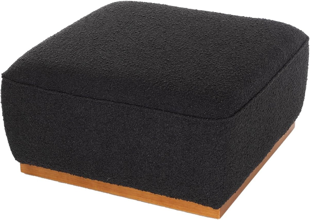 Square Ottoman Coffee Table 30' Premium Fabric upholstered Coffee Table with high Density Foam and Solid Wood Frame, Stylish and Practical Living Room Furniture, Black