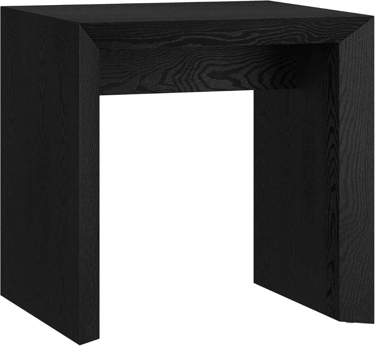 Henn&Hart 22' Modern Square End Table, Side Table, Nightstand for Living Room, Office, Family Room, or Bedroom, Natural Black
