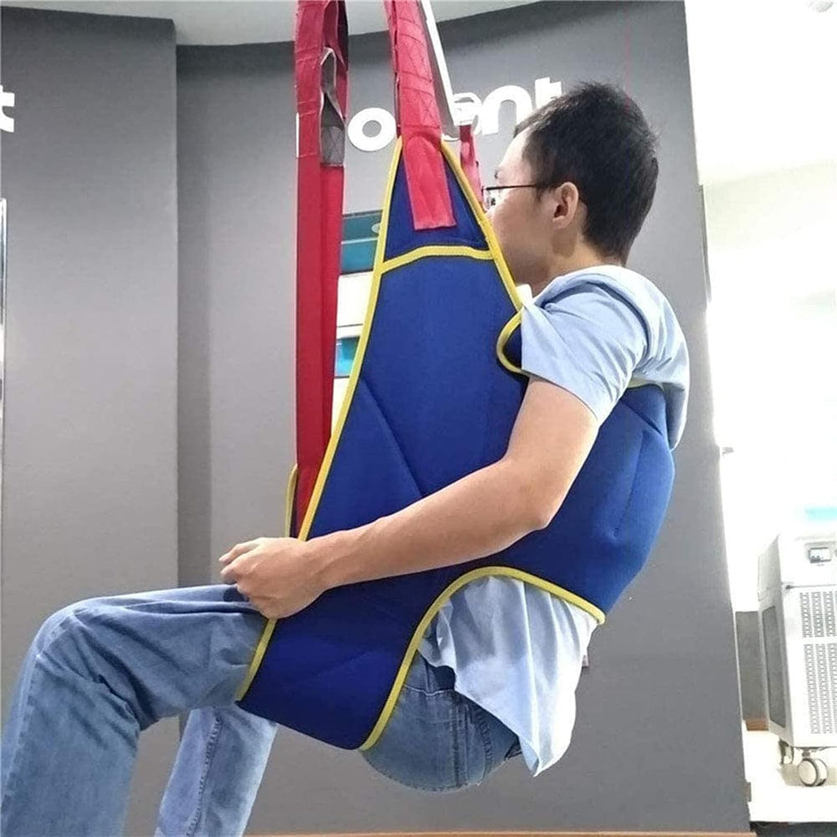 Bariatric Patient Lift Sling for Toileting, Medical Transfer Belt with 4-Point Support, Full Body Lifter for Disability Aid, Commode Transfer Equipment