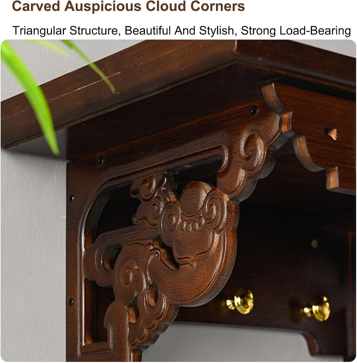 Wall-Mounted Buddha Altar Shelf, Wooden Altar Table, Temple Buddha Shrine, Meditation Table, Chinese Fengshui Statue Display Shelf, for Living Rooms, Shrines, Temples(40x30x20cm/15.7x11.8x7.9in)