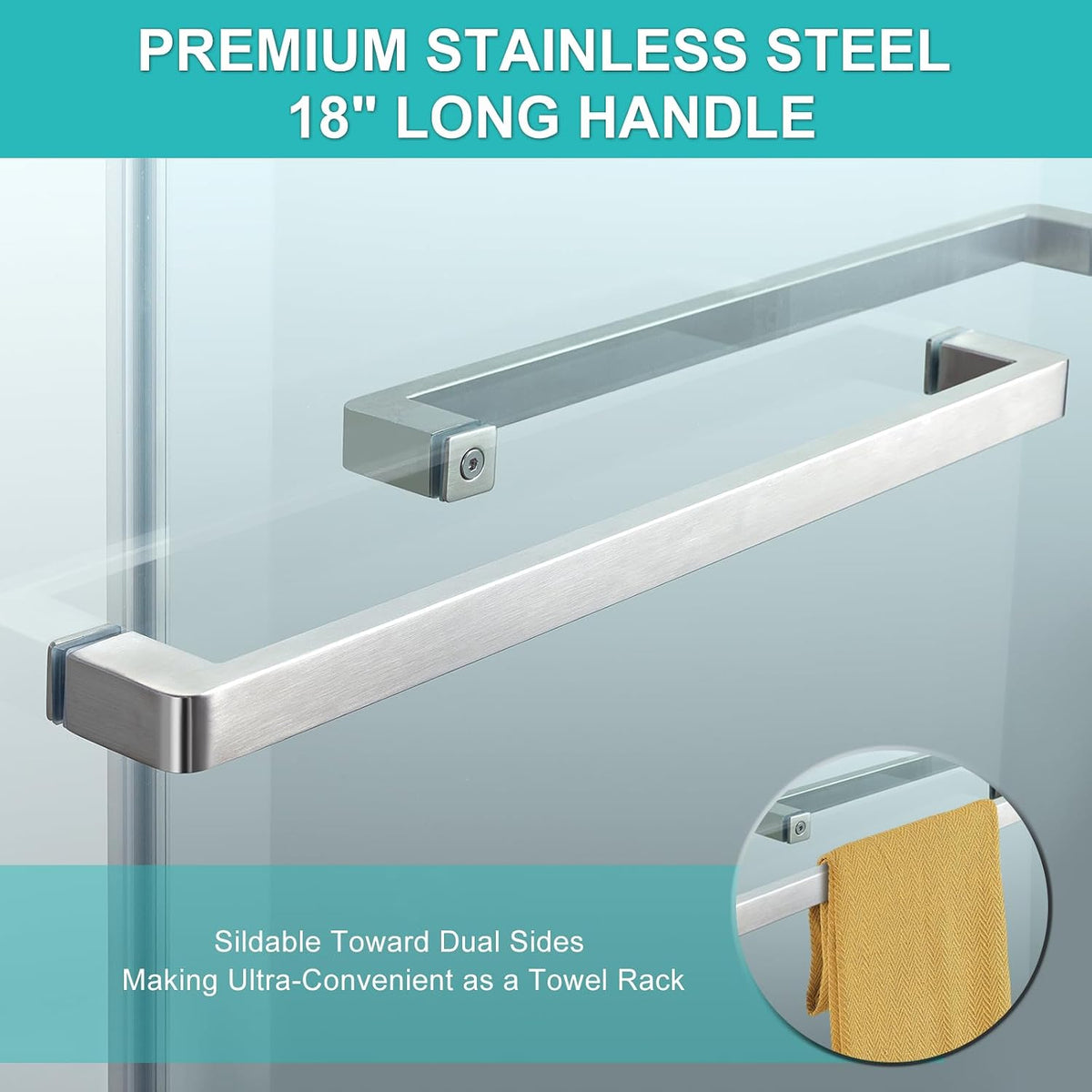 Milano Double Sliding Shower Door, 48 in.W x 74 in.H Framed Shower Door 5/16'(8mm) Clear Tempered Glass, 18 inch Pull Handle, Stainless Steel Hardware, Polished Chrome Finished