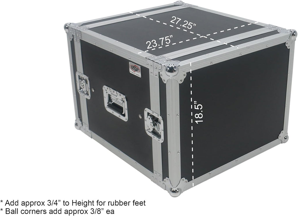 8 Space (8U) ATA Rack Amp Road Shock Mount Case (20' Deep)