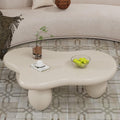 Cloud Coffee Table, Cute Irregular Coffee/Tea Table with Large Tabletop, Accent Cocktail Table, Cloud Shape Modern Coffee Table for Living Room, Office, Home Dec (C White 46.06 inch)