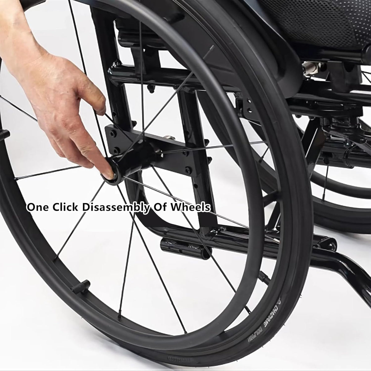 Aluminum Alloy Wheelchair,All-Terrain Lightweight Sports Wheelchair,self-propelled Manual Wheelchair,Anti-Tip Wheels,Handbrakes,Quick Release Rear Wheels(38cm/15in)