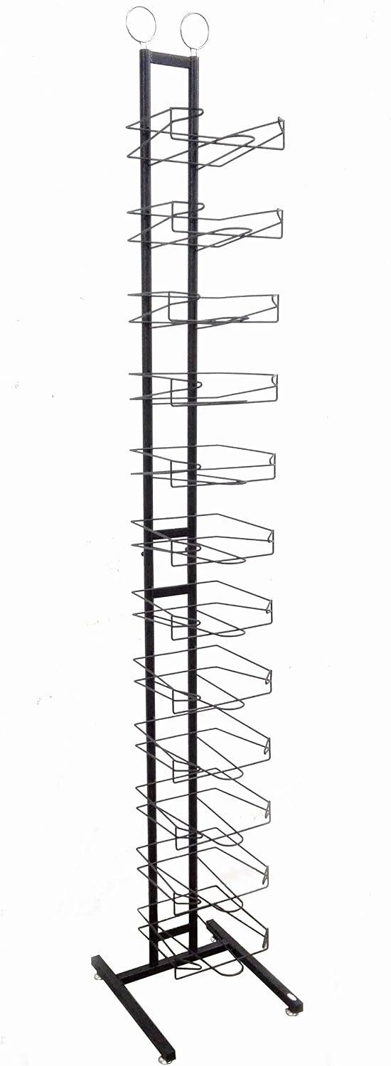 FixtureDisplays 12-Tier Hat Display Rack 12.5' Wide x 75' high x 14.5' deep 18165-BLACK-NEW-NPF