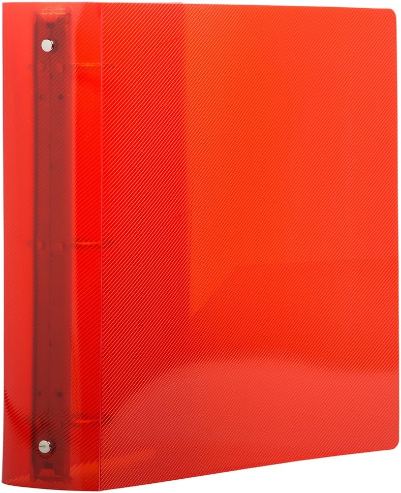 JAM PAPER Plastic 2 inch Binder - Red 3 Ring Binder - Bulk 12/Pack